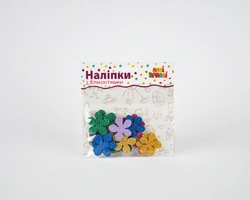 Набір наліпок "З блискітками" Квіточки №1 Набір наліпок "З блискітками" Квіточки №1