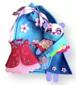 Набір зший сам іграшку + одяг та аксесуари "   Панда   " Набір зший сам іграшку + одяг та аксесуари "   Панда   "